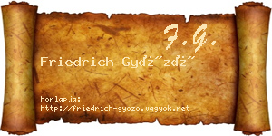 Friedrich Győző névjegykártya